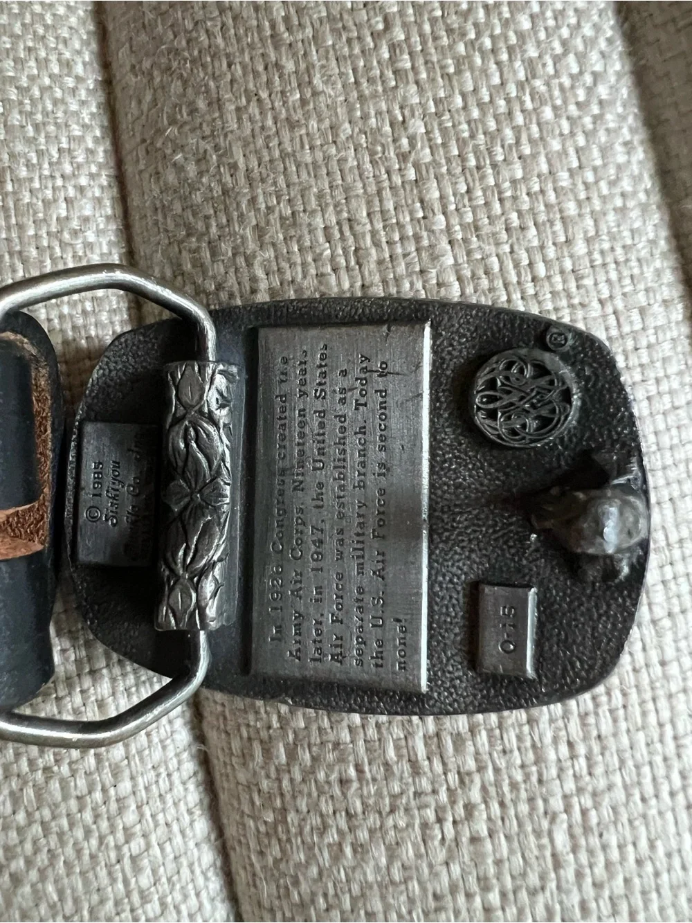 Vintage Siskiyou United States Air Force Belt Buckle with Jay-Pee Leather Belt